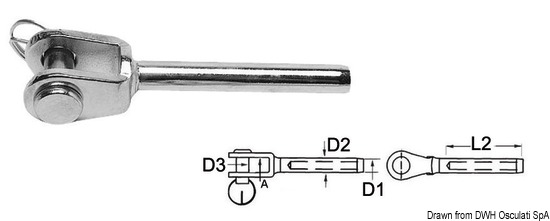 Terminale inox forcella  8 mm