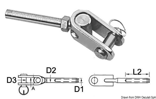 Termin. inox forc.snod.  8mm