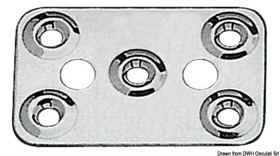 Piastrina fissa cinghie 62x40 mm