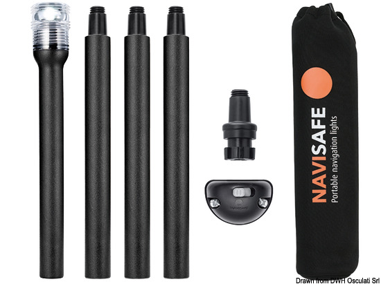 Kit fissaggio Navisafe + asta + luce 360