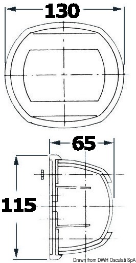 Fanale Maxi 20 prua bianco/nero 24 V