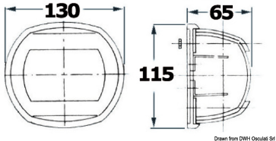 Fanale Maxi 20 prua bianco/nero 24 V