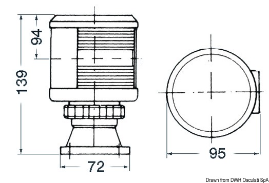 Fanale DHR rosso app. 360 25 W