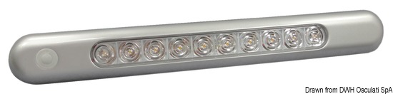 Plafoniera LED da appoggio crom. 310x40x11,5 mm