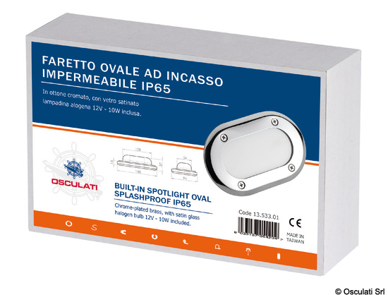 Plafoniera Led incasso ottone cromato 12V 20W