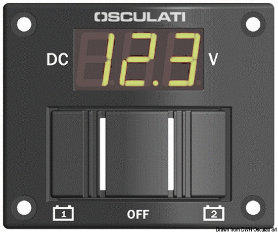 Pannellino tester digitale per 2 batterie IP56