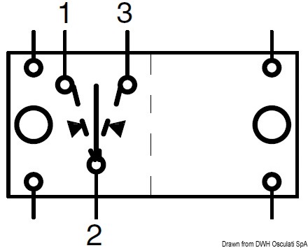 Interruttore (ON)-OFF-(ON) 2 lampadine 12 V