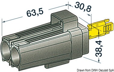 Connettore stagno 2 poli maschio