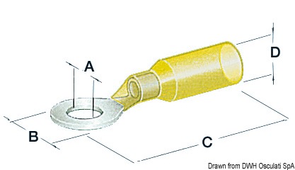 Occhioli stagni foro 6,4 mm giallo