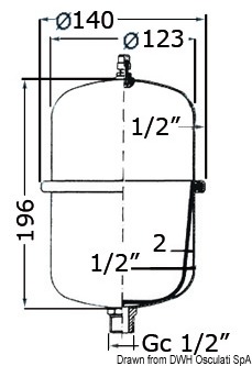 Serbatoio per autoclavi 2 l