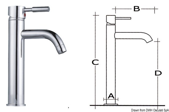 Miscelatore Diana bagno alto