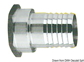 Portagomma inox femmina 1"1/2 x 45