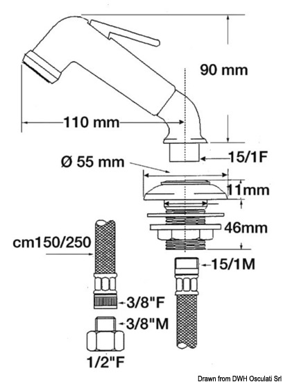 Doccetta 3/8" 2,5 m