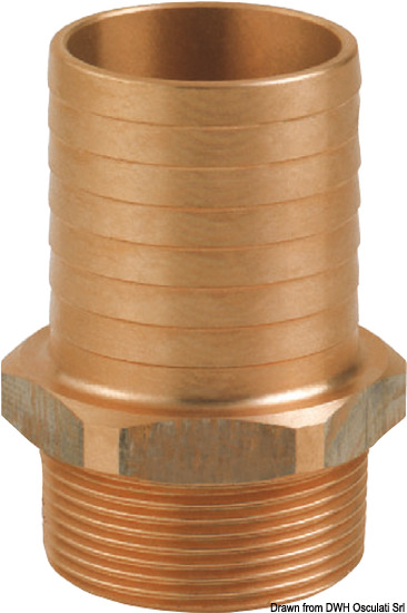 Portagomma maschio in bronzo 3/8" x 10