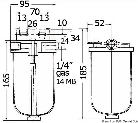 Filtro decant. diesel/benzina