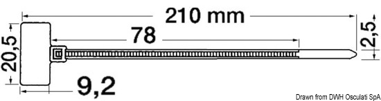 Fascetta con etichetta 2,5 x 110 mm