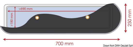 Tendina oscurante 700 x 250 mm