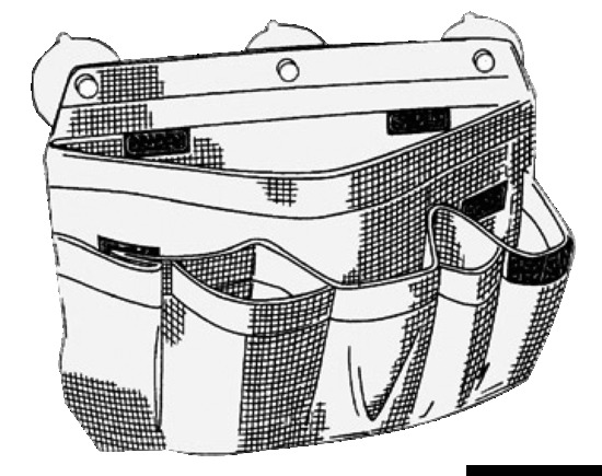 Tasca portaoggetti in tela 390 x 300 mm con scomparti
