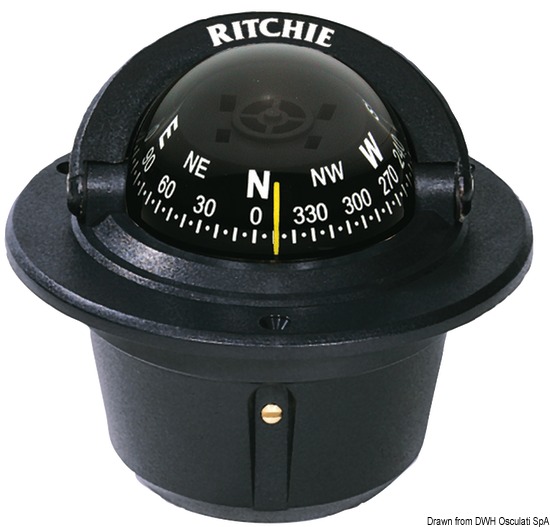 Bussola Ritchie Explorer 2"3/4 incasso nera/nera