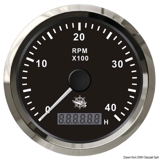 Contagiri 0-4000 RPM nero/lucida