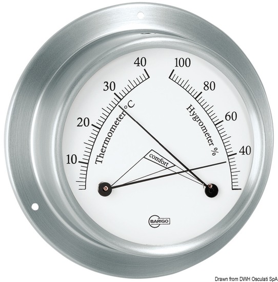 Igro/termometro Barigo Sky satinato/bianco