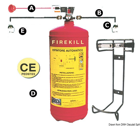 Estintore Firekill con pressostato 6 kg