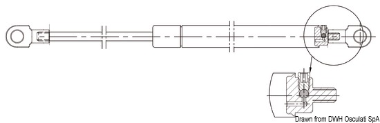 Molla a gas 752 mm 120 kg inox