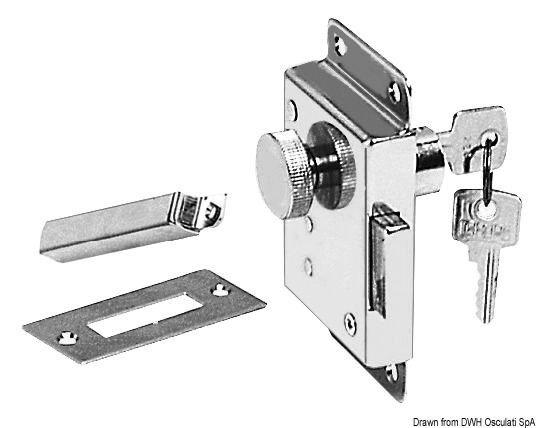 Serratura sinistra ottone cromato 30 mm