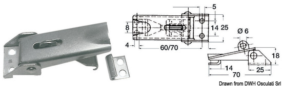 Chiusura a leva regol. 70x25mm