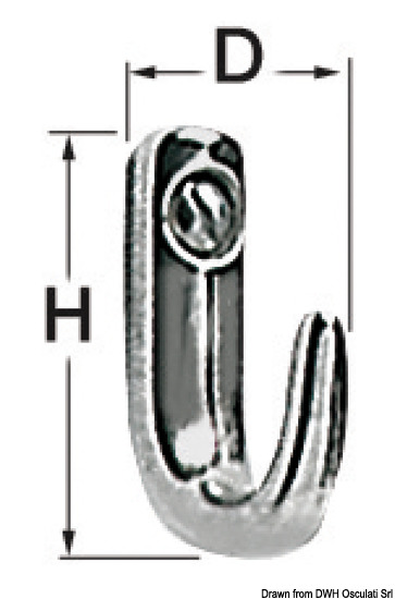 Gancetto inox 22x30 mm