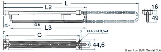 Slitta inox + terminali plast.