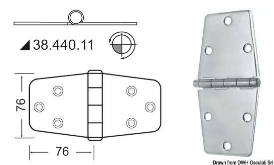 Cerniera inox 152x76 mm