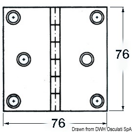 Cerniera inox cieca 76x76 quad