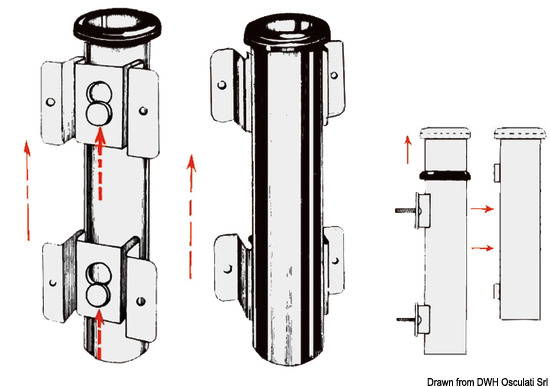 Portacanne parete inox 42 mm