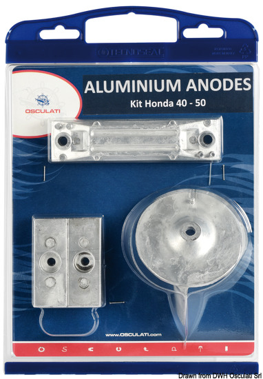 Kit anodi fuoribordo zinco Honda 40/50 Hp