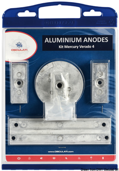 Kit anodi 4 pz Mercury alluminio