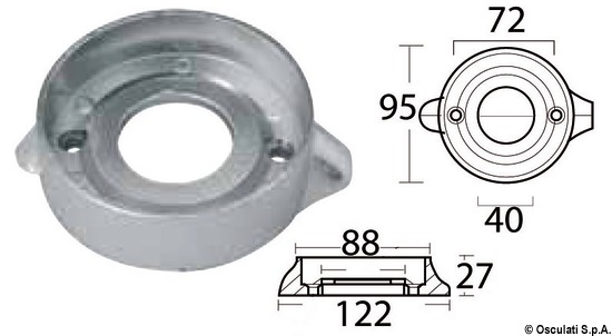 Anodo alluminio Volvo SeaDrive  mm 97