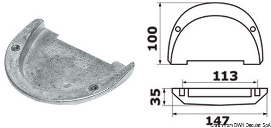 Anodo alluminio OMC Cobra DuoProp