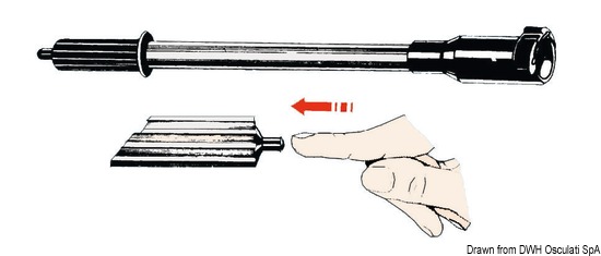 Prolunga guida con bottone di massa