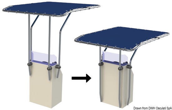 T-Top Alluminio retrattile 1,20 X 1,70 mt