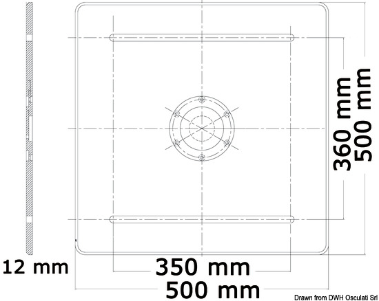 Gamba tavolo base 500 x 500 mm