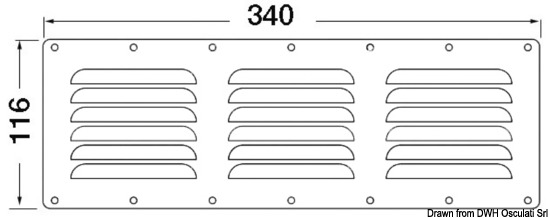 Griglia areazione 116 x 340 mm + antizanzare