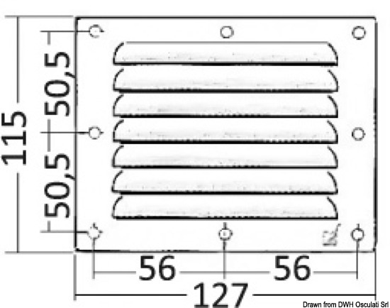 Griglia areazione inox 115 x 127 mm