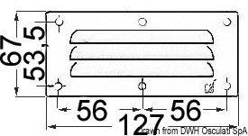 Griglia areazione inox 67 x 127 mm