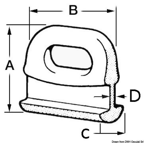 Cursori nylon curvi 10 mm