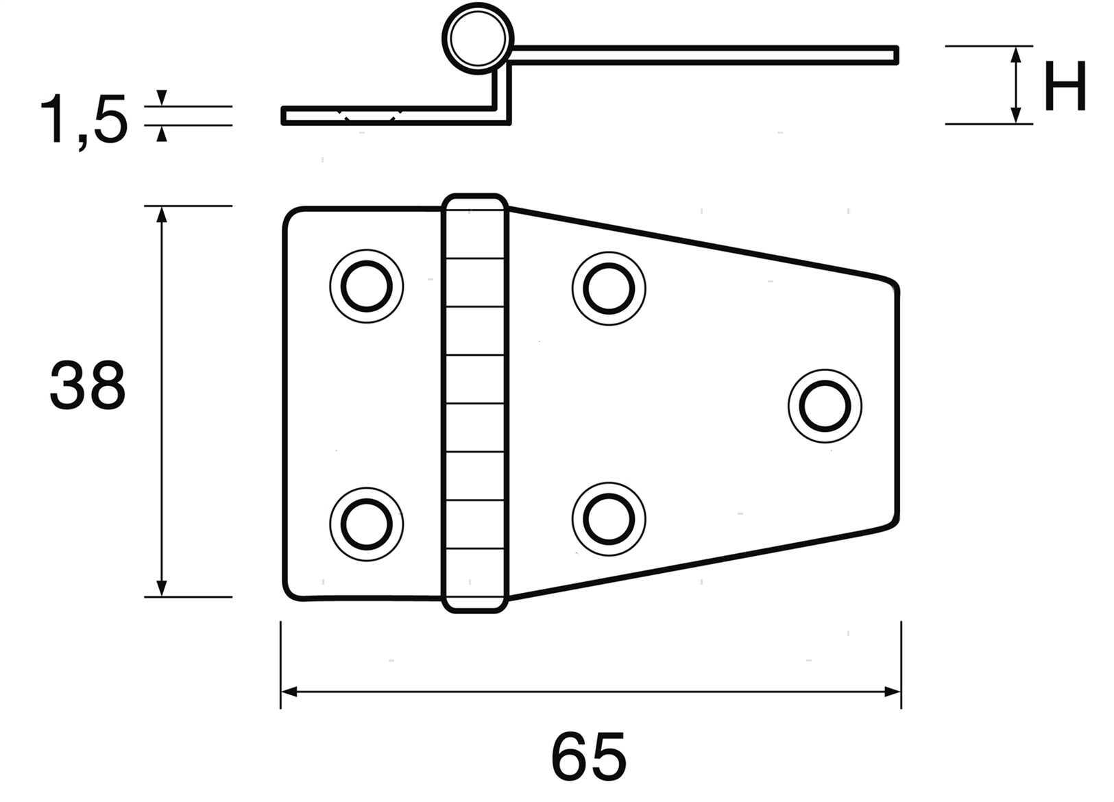 CERNIERA OFFSET LONG 38X65XH10MM INOX (2)