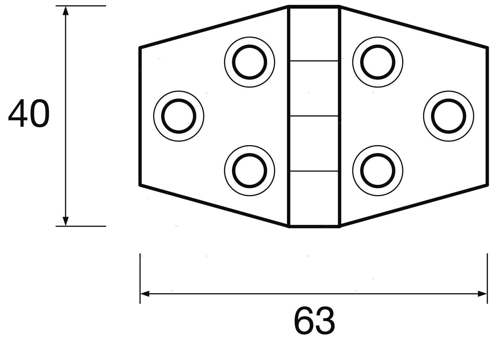 CERNIERA BISCOTTO 40X63MM PL NERA (4)