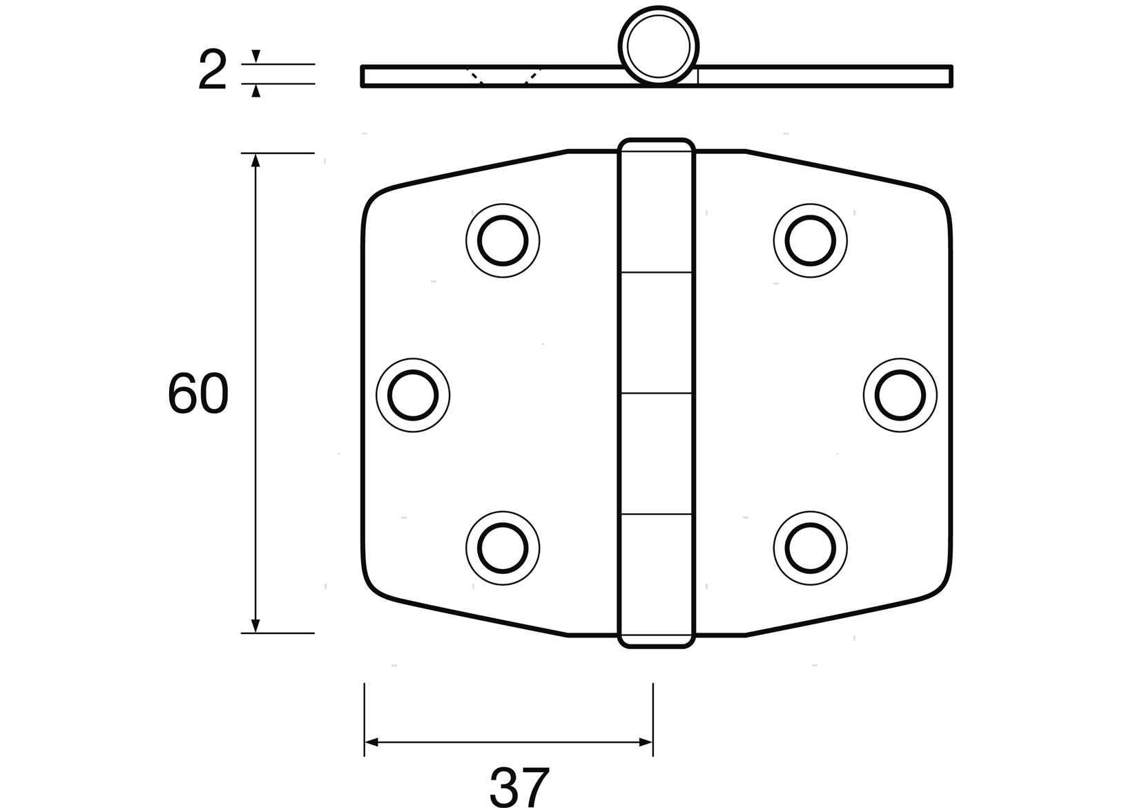 CERNIERA BISCOTTO 60X74MM INOX (2)