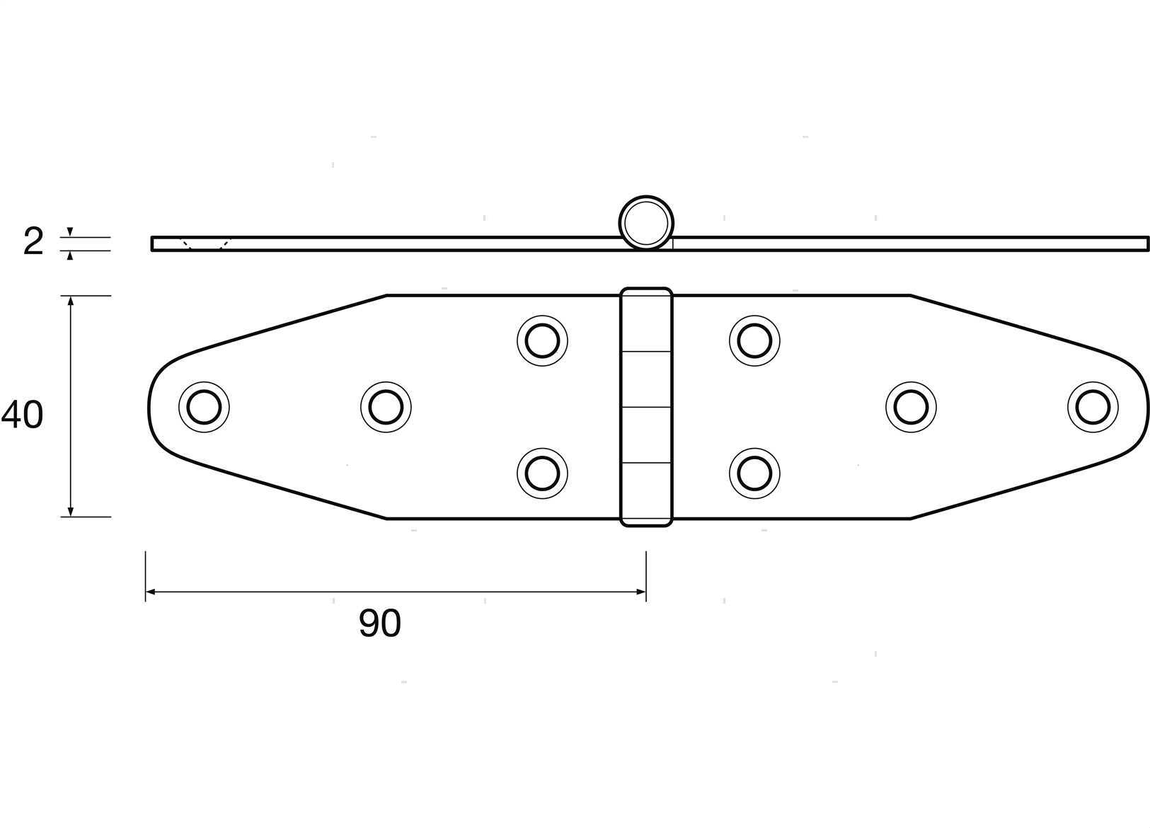 CERNIERA WING L 40X180MM INOX (2)