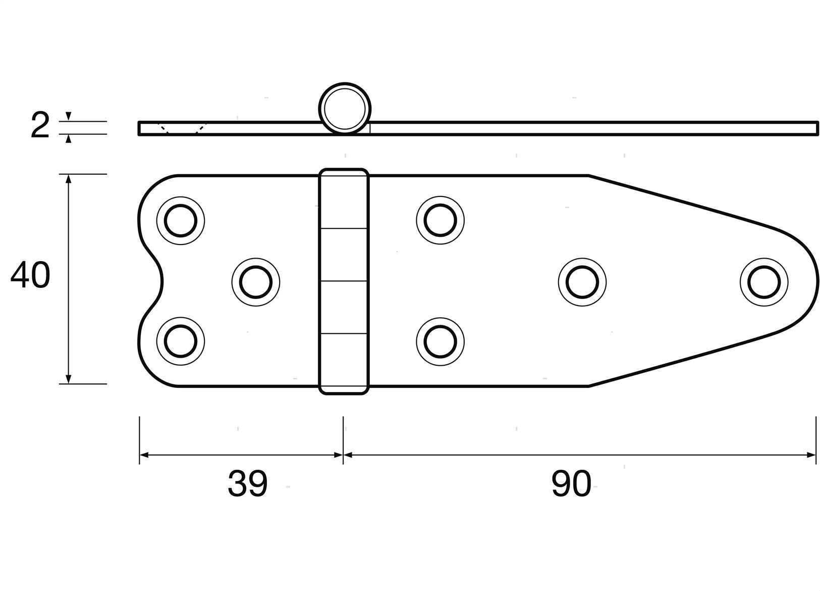 CERNIERA ECC 40X39/90MM INOX (2)